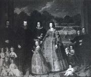 Imperiale and his Family before the gardens of Villa di Sampierdarena unknow artist